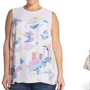 Vince Camuto Shattered Mirage Sleeveless Blouse
